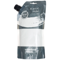 Crawford & Black White Acrylic Paint: 500ml