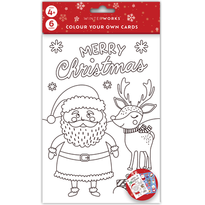 Colour Your Own Christmas Cards: Pack of 6 image number 2
