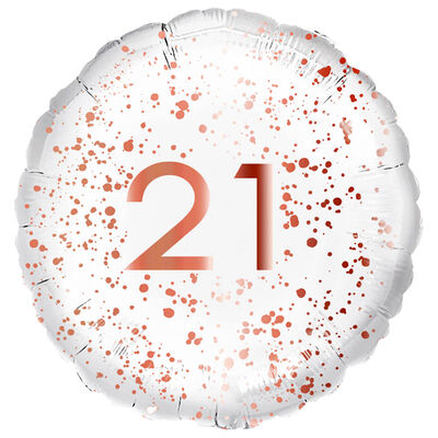 18 Inch Rose Gold 21st Helium Balloon image number 1