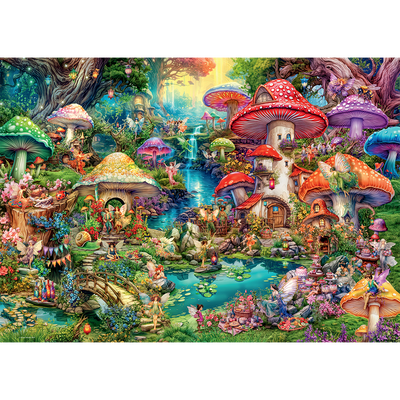 Merry Mushroom Village 1000 Piece Jigsaw Puzzle image number 2
