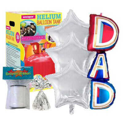 Father's Day Dad Supershape Helium Balloon & Unique Helium Canister Bundle image number 1