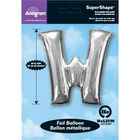 34 Inch Silver Letter W Helium Balloon image number 2