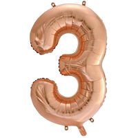 34 Inch Rose Gold Number 3 Helium Balloon