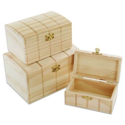 Wooden Nested Chest Boxes Set: Pack of 3 image number 2