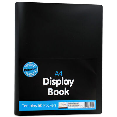 Black A4 Pocket Display Book: 50 Pockets image number 1