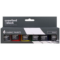 Crawford & Black Fabric Paints: Pack of 6