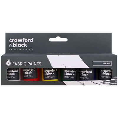 Crawford & Black Fabric Paints: Pack of 6 image number 1