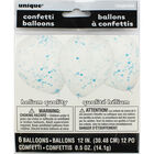 Blue Confetti Balloons - 6 Pack image number 1