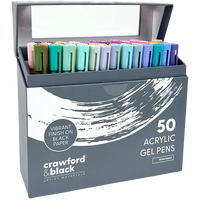 Crawford & Black Acrylic Ink Gel Pens: Pack of 50