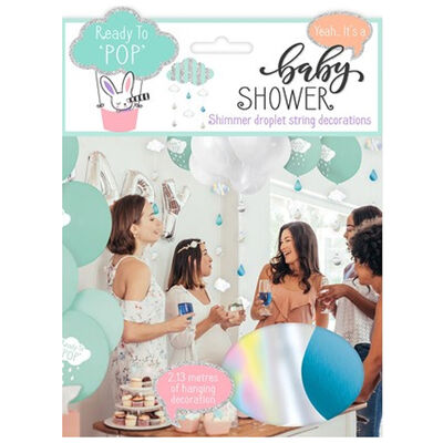 Baby Shower Shimmer Droplet String Decorations image number 1