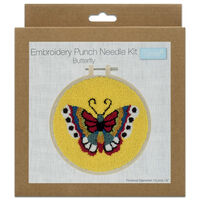 Punch Needle Hoop Kit: Butterfly