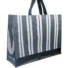 The Works Grey Stripe Shopper Bag image number 2