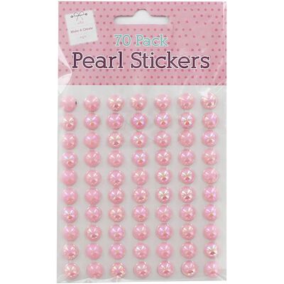 Pink Pearl Dome Stickers - Pack of 70 image number 1
