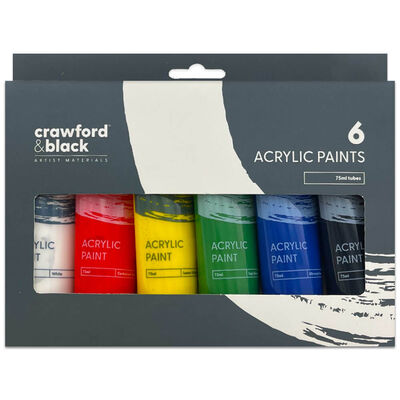 Crawford & Black Acrylic Paint Set: Pack of 6 image number 1