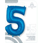 34 Inch Blue Number 5 Helium Balloon image number 2