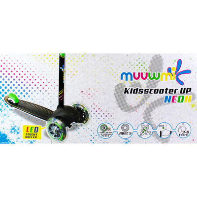 Black Neon Muuwmi Kids 3 Wheel Scooter image number 2
