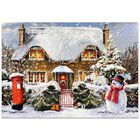 Wintery Cottage Cancer Research UK Charity Christmas Cards: Pack of 10 image number 1