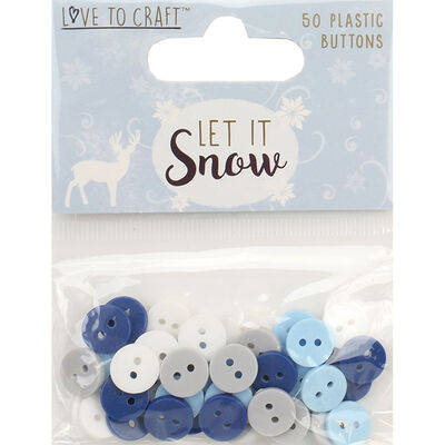 Let it Snow Plastic Buttons - 50 Pack image number 1