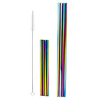 Iridescent Stainless Steel Reusable Drinking Straws - 8 Pack image number 2