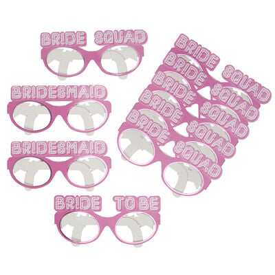 Pink Bride Squad Party Glasses - 9 Pack image number 3