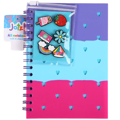 Jotz! A5 Silicone Notebook with 6 Charms image number 1