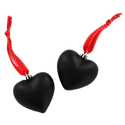 Decorate Your Own Chalk Heart Baubles - 2 Pack image number 3