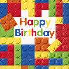Blocks Happy Birthday Paper Napkins - 16 Pack image number 1