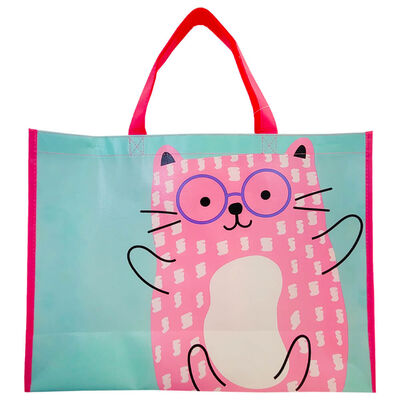 Pink Cat Reusable Shopping Bag image number 1