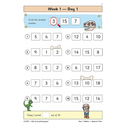 KS1 Maths Daily Practice Book: Year 1 Autumn Term image number 2