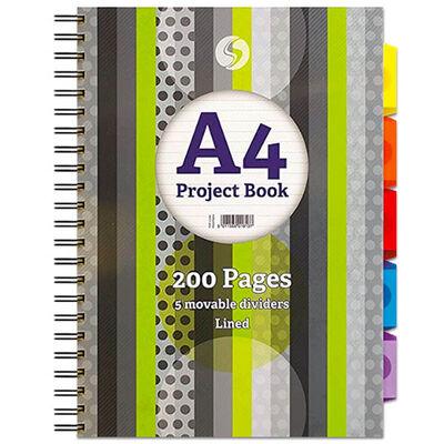 Silvine A4 Striped Project Notebook: Assorted image number 1
