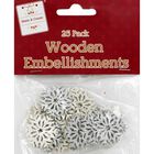 Wooden Christmas Snowflake Embellishments Pack of 25 image number 1