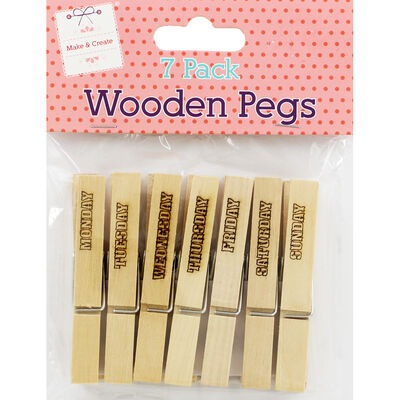 Days of the Week Wooden Pegs - 7 Pack image number 1