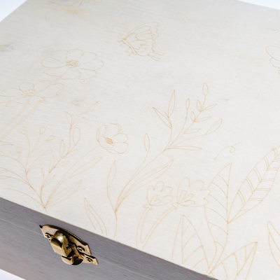 Wildflower Etched Wooden Box image number 5