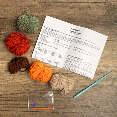 Make Your Own Crochet Pumpkin Coasters Kit image number 2