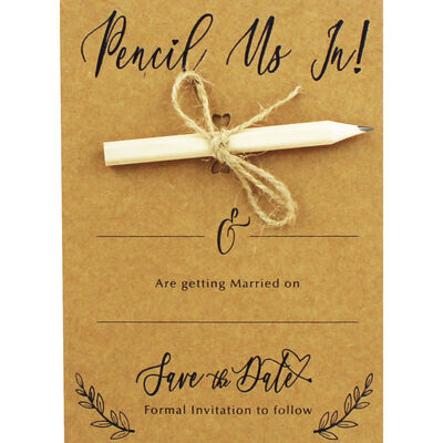 10 Kraft Wedding Save the Date Cards with Envelopes image number 2