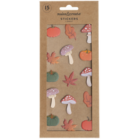 Leaf Toadstool Pumpkin 3D Stickers: Pack of 15