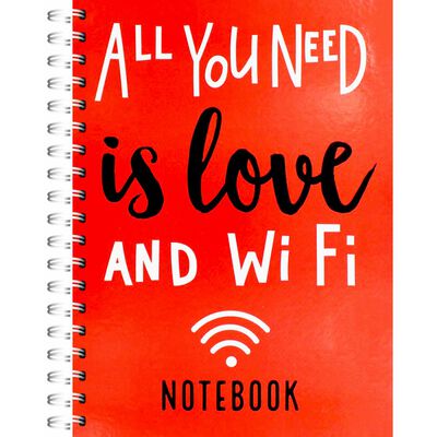 A4 Wiro All You Need Is Wifi Lined Notebook image number 1