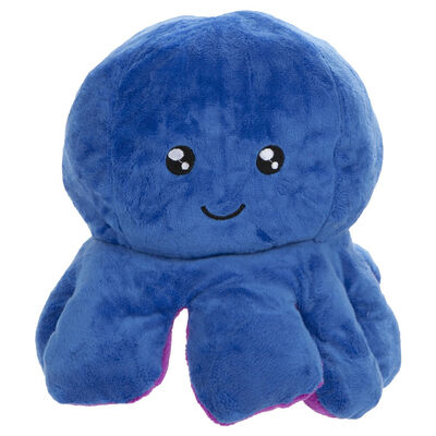 Large Reversible Squid Plush Toy: Blue & Purple image number 1