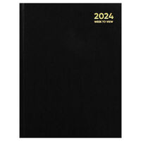 A5 2024 Hardcase Week to View Diary: Black
