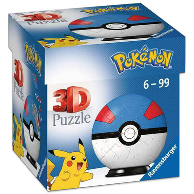 Blue Pokeball 3D 54 Piece Jigsaw Puzzle image number 1