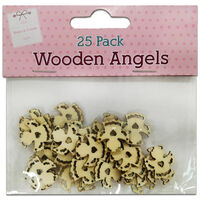 Wooden Angel Embellishments: Pack of 25
