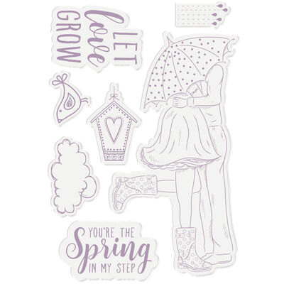 Crafters Companion Spring is in the Air Clear Acrylic Stamp Set image number 2