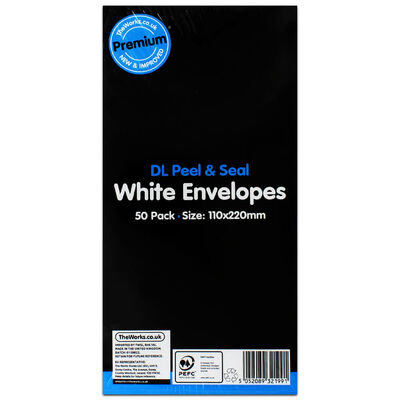 DL Peel & Seal White Envelopes image number 1