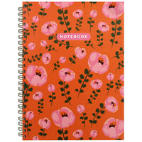 A4 Orange Vintage Floral Notebook