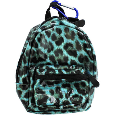 Blue Leopard Print Mini Backpack image number 1