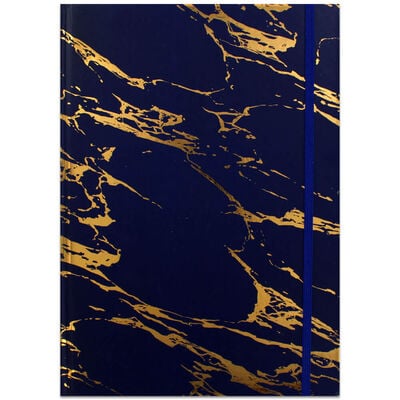 A4 Navy & Gold Marble Casebound Notebook image number 1