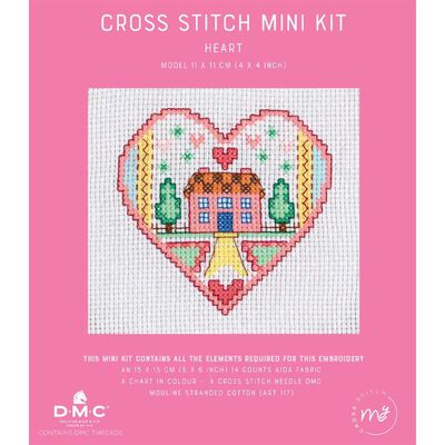 Mini Cross Stitch Kit: Heart image number 1
