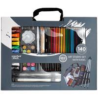 Crawford & Black 140 Piece Art Studio Set with Easel