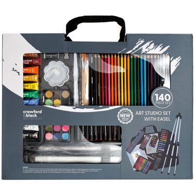 Crawford & Black 140 Piece Art Studio Set with Easel image number 2