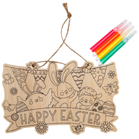 Colour Your Own Happy Easter Wooden Sign